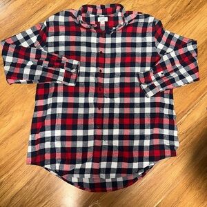 NWOT mens Croft & barrow red & gray plaid button down big & tall flannel!